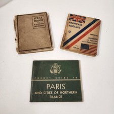 3 books for soldiers WWI French English dictionary WWII Pocket Guide to Paris picture