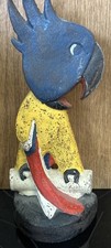 ANTIQUE TAYLOR COOK USA CAST IRON PARROT DOORSTOP picture