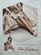 1948 Women's Fine Feathers Nylons Hosiery Stockings Sexy Legs Vintage Ad  picture