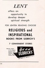 Ulbrich's Religious & Inspirational Reading Lent Season Buffalo NY Vtg Print Ad picture