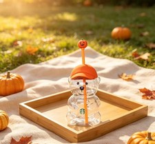 LUXURY NEW Halloween Starbucks Bearista Bear Cup Tumblers &Pumpkin  Baseball Cap picture