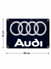 Vintage Rusted Audi Rings Heavy Metal Sign Garage Decor  60x40 cm - (23.6