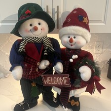Avon Tommy the Talking Snowman & Tina Snowwoman Couple Vintage picture