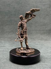 Art Deco Norman Knight with Falcon Figurine Cast Bronze Statuette Sculpture picture