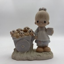 1977 Precious Moments God Loveth a Cheerful Giver Free Puppies Rare Retired picture