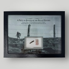 WWII 1945 Battle of the Bulge German Barbed Wire 82nd Airborne Relic Display COA picture