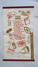 Teen Creed Vintage Wall Hanging Felt Banner 1960s-1970s Era 29