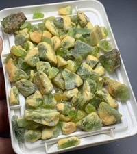 109 g Terminated Natural Rough Peridot Crystals  lot Pakistan picture