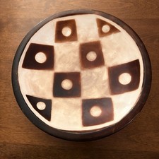 Vtg Sebastian Paz Chulucanas Peru Pottery Bowl Plate Signed Large 12” Geometric picture