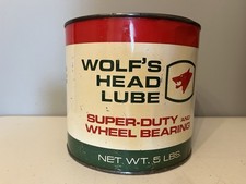 Vintage Wolf’s Head 5lb Grease Can picture