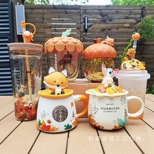 A Set of 6 Pieces Starbucks Autumn Collection Mug: Fox & Acorn – Glass / Ceramic picture