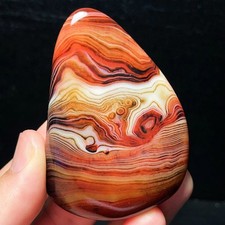 TOP 96G Natural Polished Silk Banded Lace Agate Crystal Stone Madagascar L5810 picture