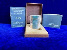 ST Dupont Lighter Vintage Short Green Gold New Sealed Old Stock Full Set picture