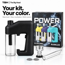 TBH Power Bubbler 2-in-1 Bong Glass Black Herb & Concentrate | 300-Day Warranty picture