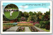 Jackson Michigan Ella Sharp Park Rose Garden Golf Course Postcard PC140 picture