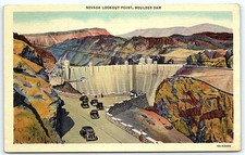 Boulder Dam Lookout Point vintage postcard picture