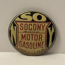 Socony Motor Gasoline Round Mirror 2.25” Vintage Advertising Style picture