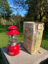 Vintage COLEMAN Model 200 RED Lantern CANADA with Cardboard Box picture