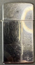 Vintage Pre-Owned 2517191 Zippo SLIM Cigarette Lighter Chrome Case picture