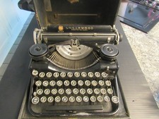Vintage 1920-30s Underwood 4 bank Portable Typewriter w/ Case Antique - VIDEO picture