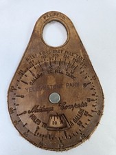 Vintage Yellowstone Park Mileage Computer Leather Gas MPG Calculator picture