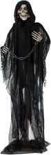 Haunted Hill Farm Life-Size Scary Grim Reaper with Chain, Halloween Animatronic  picture