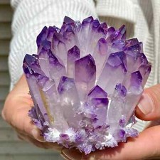 Light Purple Phantom Amethyst Cluster Crystal Geode Specimens Ornament HomeDecor picture