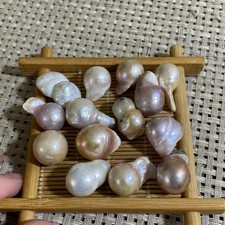 47g Genuine Large Baroque Freshwater Pearl Cultured Loose Bead Not Drilled 14pcs picture