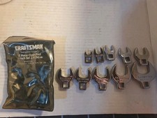 Vintage Craftsman 4362 10-piece SAE Crowfoot Wrench Set 3/8 Drive USA Pouch Vgc picture