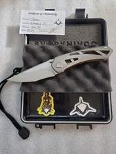 Sharknivco Knives, Edison Barajas Custom Shiru, RWL-34, Window Milled Ti picture