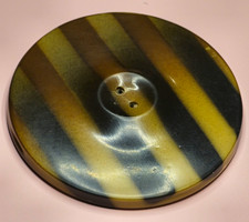 Vintage 1930s Art Deco Oversized 45mm Laminated Striped Plastic Coat Button picture