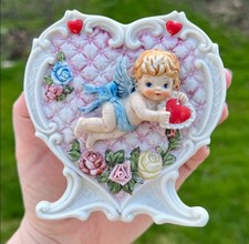 Vintage MCM 1950’s Relpo Japan Heart VALENTINE Spaghetti Planter Kitsch picture