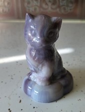 Vintage Boyd Glass Kitten on a Pillow Lavender & Lace Purple Slag *READ* picture