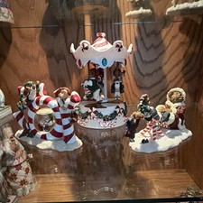 1st Edition Boyds Bears & Friends Bearstone Christmas Musical Figurines Lot of 3 picture