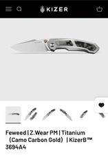 Kizer Feweed Z-Wear PM Harpoon Titanium Camo Carbon Gold Inlay (Discontinued) picture