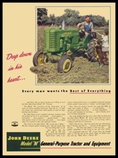 1948 Style John Deere Model M Tractor - The BEST Metal Sign: 12x16