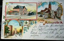 Greetings from Mittenwalde in Mark Berliner Thor Powder Tower 1899 picture