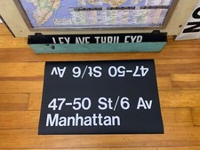 NY NYC SUBWAY ROLL SIGN 47th-50th STREET 6TH AVENUE BROADWAY ROCKEFELLER CENTER picture