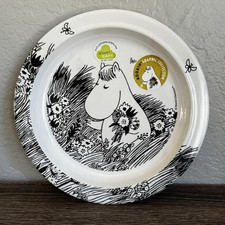 Ratt Start's Moomin Graphic Collection PVC & BPA free melamine Rare 8 1/2” Plate picture