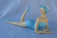 Superb Art Deco Bathing Beauty Very Detailed white and light blue Accents Risque picture