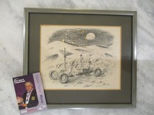 NASA APOLLO MOON BUGGY ORIG 1971  ALAN DUNN CARTOON ART PRINT THE NEW YORKER-LRV picture