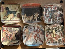 Vintage Decorative Crafts Italy Melamine Trinket Trays Set of 6 European Art EUC picture