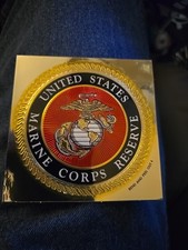 Vintage United States Matine Corps Reserve Foil Looking Sticker. 4in. picture