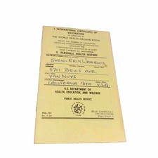 1966 International Certificate of Vaccine  World Health Org. Sven picture