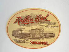 Vintage Raffles Hotel Singapore Luggage Label picture