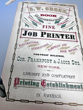 1870s Directory Page S.W. Green Job Printer Electrotyper Stereotyper Book Binder picture