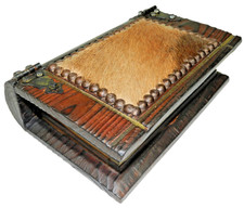 Vintage Medieval Western Trinket Stash Box Fur Inlay Rustic picture
