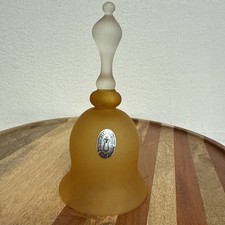 VINTAGE PILGRIM HAND BLOWN FROSTED ORANGE GLASS BELL picture