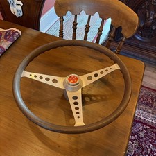 Original Vintage 1950’s / 60’s 15inch Wooden Car Steering Wheel Good Condition picture
