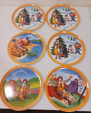 Lot of 6 Ronald McDonald’s Vintage 1977 Seasons Plastic Melamine 10'' Plates picture